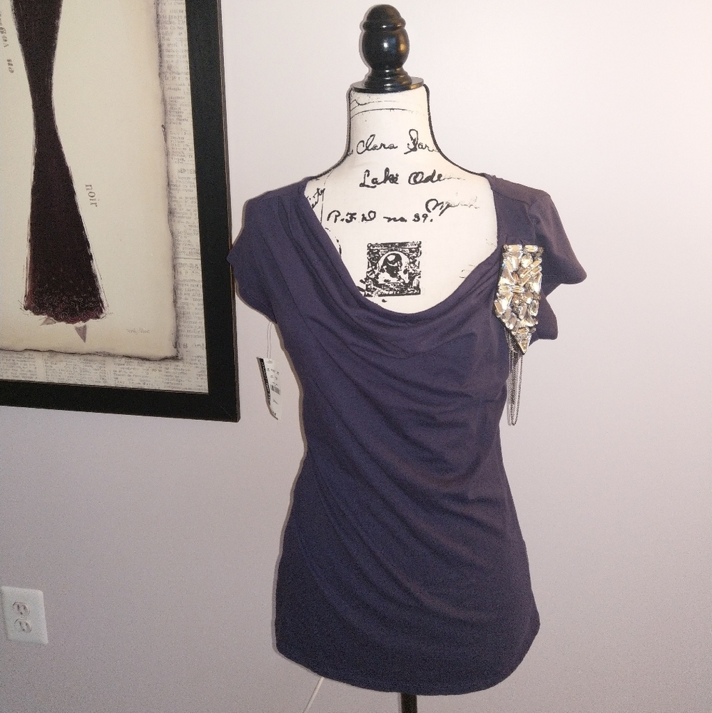New York & Company jeweled‎ blouse, Size S